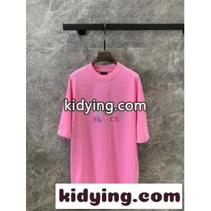 ユニセックス カジュアル コットン 半袖Tシャツ バレンシアガ ブランド コピー Tシャツ コピー ピンクkid26b0nWze