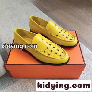 上品 人気 編み込み レディース ローファー エルメス ブランド コピー モカシン スーパーコピー イエローkid26ie0HLv