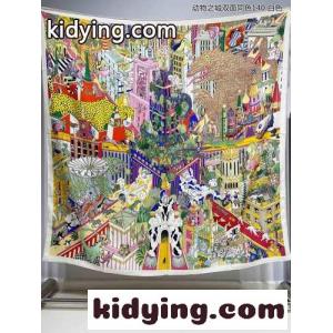 カレ140 ショール シルク＆カシミヤ Animapolis エルメス コピーブランド スカーフ コピー 140cm*140cm ホワイトkid26TbOfae