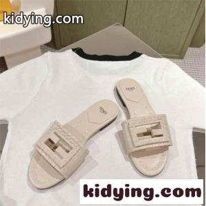 人気 バゲット レザー スライド フェンディ ブランド コピー サンダル スーパーコピー ベージュkid26GvOv8f