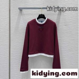 カジュアル おしゃれ 長袖Tシャツ プラダ コピー Tシャツ コピー ワインkid26iWn0Tv