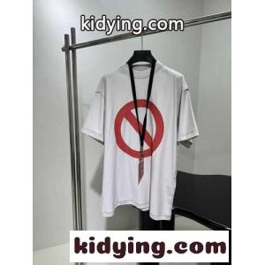ユニセックス オーバーサイズ バレンシアガ ブランド コピー Tシャツ コピー プリント 半袖Tシャツ ホワイトkid26jmiqyy