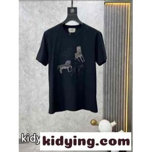 エルメス コピー Tシャツ コピー 上品 カジュアル クルーネック 半袖Tシャツ ブラックkid26yuCqGz