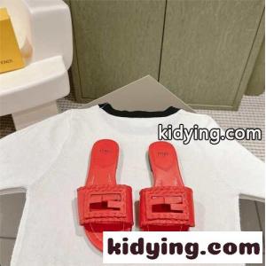 人気 バゲット レザー スライド フェンディ ブランド コピー サンダル スーパーコピー レッドkid26y899zy
