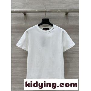 ベーシック クルーネック 半袖Tシャツ グッチ ブランド コピー Tシャツ コピー コットン ホワイトkid269jaeSn