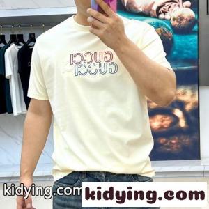 お洒落 ロゴ入り 半袖Tシャツ グッチ スーパーコピー Tシャツ 偽物 クルーネック ベージュkid2609Pr8r