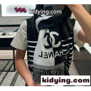 バイカラー ロゴ入り ウール マフラー シャネル スーパーコピー スカーフ 偽物 ユニセックスkid26TTTfGv