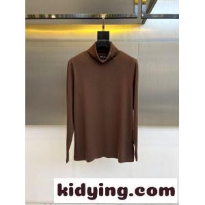 シンプル タートルネック ロングスリーブTシャツ エルメネジルド・ゼニア Tシャツ 偽物 ブラウンkid26LnCuue