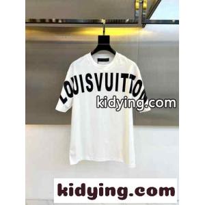 カジュアル お洒落 ロゴプリント 半袖Tシャツ ルイ・ヴィトン Tシャツ コピー ホワイトkid26bSnu0z
