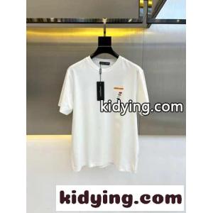 シンプル ロゴ クルーネック アルマーニ コピー Tシャツ 偽物 半袖Tシャツ ホワイトkid268X55na