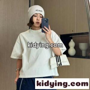 Airport Tag クロップド半袖Tシャツ バレンシアガ コピー Tシャツ コピー ベージュkid26XfiCGz