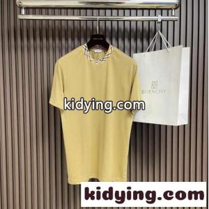 おしゃれ チェックトリム コットンTシャツ バーバリー コピーブランド Tシャツ コピー カーキkid26O9Tnqa