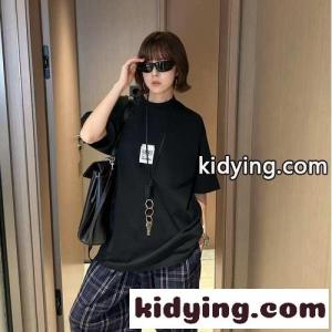 Airport Tag オーバーサイズ半袖Tシャツ バレンシアガ コピー Tシャツ コピー ブラックkid26GHHbKv