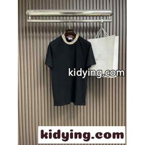 おしゃれ チェックトリム コットンTシャツ バーバリー コピー Tシャツ コピー ブラックkid26b85fSn