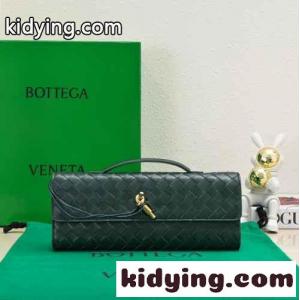 ハンドル付き ロング クラッチバッグ ボッテガ・ヴェネタ バッグ スーパーコピー ダークグリーンkid26mGH1re