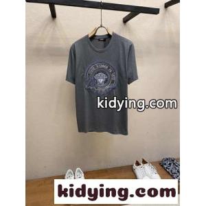 ヴェルサーチ コピーェ Tシャツ スーパーコピー シルケットコットン 半袖Tシャツ グレーkid26jiCS5b