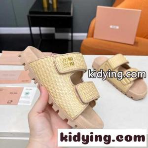 ミュウミュウ ブランド コピー サンダル スーパーコピー ラフィア調 スライドサンダル ナチュラルkid26P9fK9z
