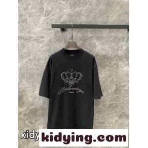 ラインストーンロゴ クルーネック Tシャツ バレンシアガ スーパーコピー 半袖Tシャツ コピー ユニセックスkid26LHPzmu