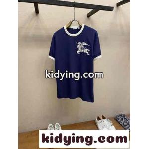 おしゃれ コットンク ルーネック Tシャツ バーバリー スーパーコピー 半袖Tシャツ コピー ブルーkid26uaGTrm