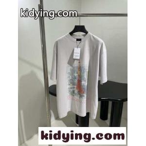 ユニセックス オーバーサイズ プリント Tシャツ バレンシアガ ブランド コピー 半袖Tシャツ コピーkid26DO9jKj