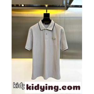 プラダ ブランド コピー 半袖Tシャツ コピー トライアングルロゴ付 コットンピケ ポロシャツ グレーkid26uWrSHz