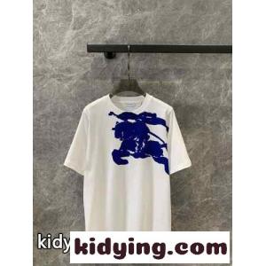 カジュアル プリント コットンTシャツ バーバリー ブランド コピー 半袖Tシャツ コピーkid26zmeCuu