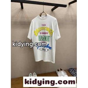 オーバーサイズ プリントTシャツ バレンシアガ スーパーコピー 半袖Tシャツ コピー ユニセックス ホワイトkid26mKvaay