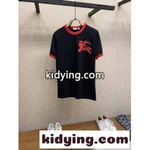 おしゃれ コットンク ルーネック Tシャツ バーバリー ブランド コピー 半袖Tシャツ コピー ブラックkid26zmGPre