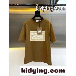 カジュアル ロゴプリント クルーネック バーバリー スーパーコピー 半袖Tシャツ コピー キャメルkid26HP5fyi