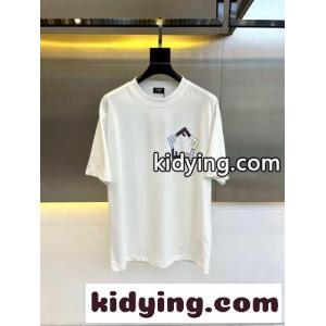 カジュアル ロゴプリント クルーネック フェンディ コピー 半袖Tシャツ コピー ホワイトkid260bKL9n