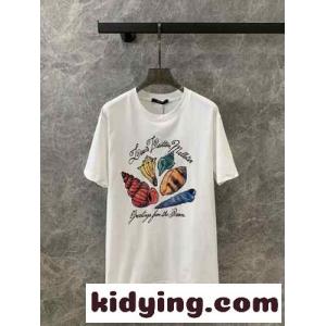 プリントショートスリーブコットンTシャツ ルイ・ヴィトン 半袖Tシャツ コピー ユニセックスkid26qy49bi