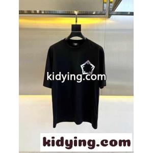 カジュアル ロゴプリント クルーネック フェンディ コピー 半袖Tシャツ コピー ブラックkid26Kj4reC