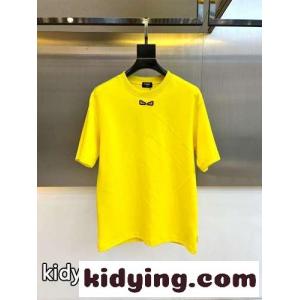 カジュアル ゆったり クルーネック Tシャツ フェンディ コピーブランド 半袖Tシャツ コピー イエローkid26fu4n4j