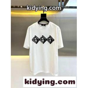 定番 ロゴ シルケットコットン フェンディ コピー 半袖Tシャツ コピー ホワイトkid261naSLj