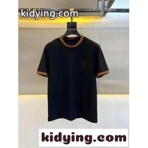 カジュアル 人気 フェンディ コピー 半袖Tシャツ コピー コットンジャージーTシャツ ブラックkid26na8fOr