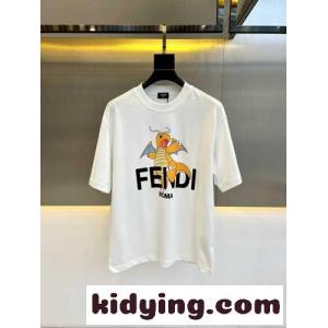 大人気 fendi ブランド コピー x FRGMT x POKEMON フェンディ ブランド コピー 半袖Tシャツ コピー ホワイトkid264D41De