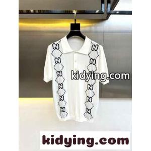 春夏 快適 GG グッチ スーパーコピー 半袖Tシャツ コピー ニット ポロシャツ ホワイトkid26ju41jC