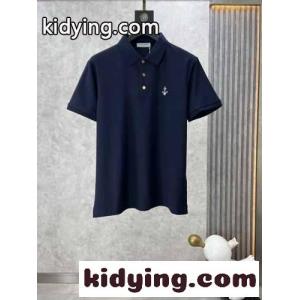 トムブラウン スーパーコピー 半袖Tシャツ コピー カジュアル コットンピケ ポロシャツ ネイビーkid26491DaC