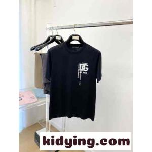 カジュアル 合わせやすい コットンTシャツ ドルチェ&ガッバーナ スーパーコピー 半袖Tシャツ コピー ブラックkid26eKnOri