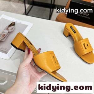 ミュール カーフスキン DG MILLENIALSロゴ ドルチェ&ガッバーナ ブランド コピー サンダル コピー イエローkid26KTTTLv