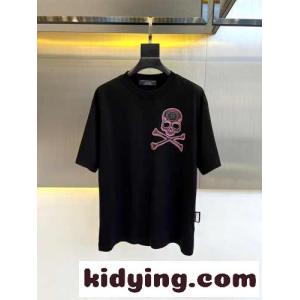 フィリッププレイン 半袖Tシャツ コピー カジュアル ゆったり クルーネック ブラックkid26OPPraC