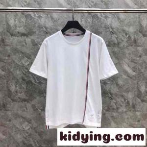 RWB ストライプ Tシャツ トムブラウン コピー 半袖Tシャツ コピー ホワイトkid26KHvyqC
