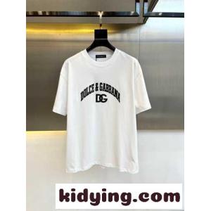 ベーシック ロゴ ドルチェ&ガッバーナ スーパーコピー 半袖Tシャツ コピー コットンTシャツ クルーネック ホワイトkid26Ciy8DC