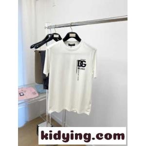 カジュアル 合わせやすい コットンTシャツ ドルチェ&ガッバーナ コピーブランド 半袖Tシャツ コピー ホワイトkid26LXrGjC