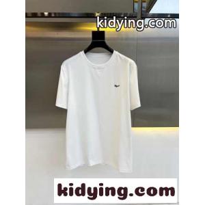 シンプル カジュアル 刺繍入り エルメネジルド・ゼニア 半袖Tシャツ コピー ホワイトkid260n4vWD