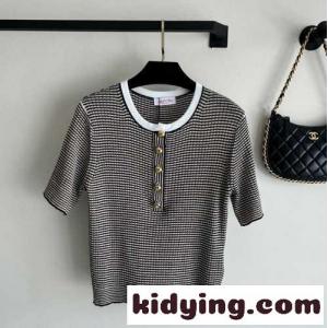 コットンブレンドショートスリーブ トップス ヴァレンティノ コピーブランド 半袖Tシャツ コピー レディースkid269HTzee