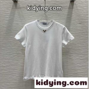 Vロゴ ジャージーコットン Tシャツ ヴァレンティノ スーパーコピー 半袖Tシャツ コピー ホワイトkid26yuGvaq