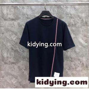 RWB ストライプ Tシャツ トムブラウン ブランド コピー 半袖Tシャツ コピー ブラックkid26eWvWri