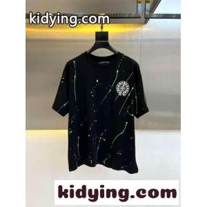 ストリート カジュアル クロムハーツ スーパーコピー 半袖Tシャツ コピー ゆったり ブラックkid26TriCGv