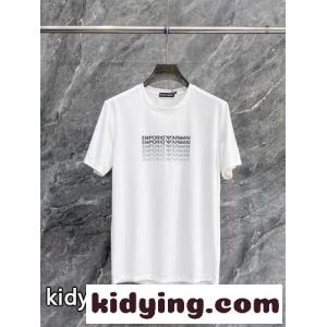 おしゃれ リピートロゴ クルーネック アルマーニ コピーブランド 半袖Tシャツ コピー ホワイトkid2655jmCC